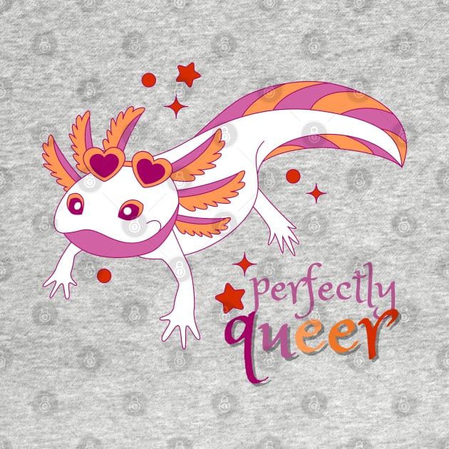 Lesbian Pride Axolotl by Nerd Trinkets